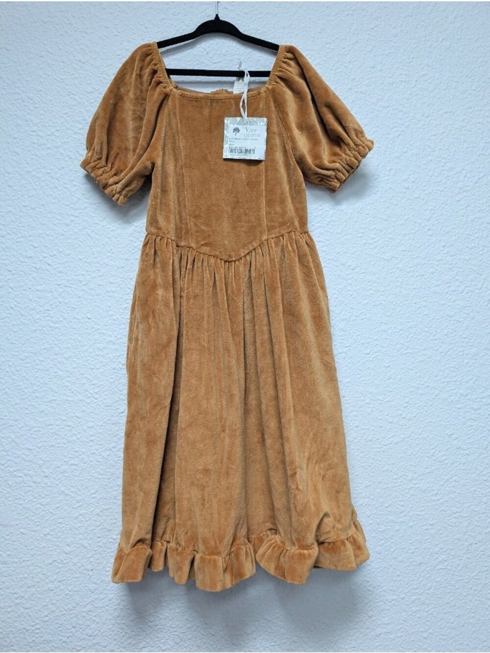 Kate Quinn Organic Cotton Dijon Velour Princess Dress 6Y Brown